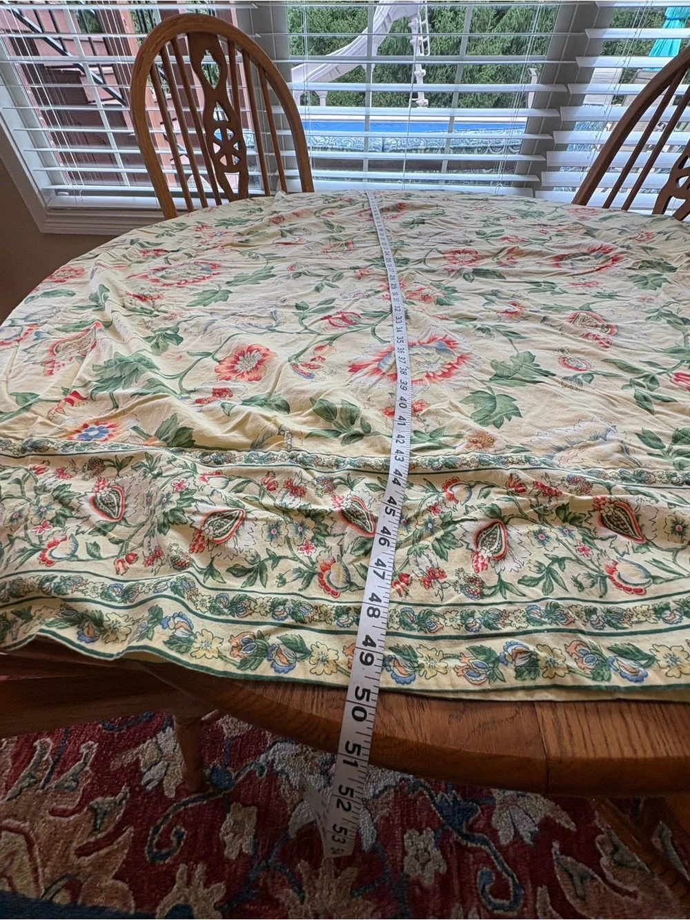 April Cornell Large Yellow Floral RectangularTablecloth 100x60” Cotton Garden